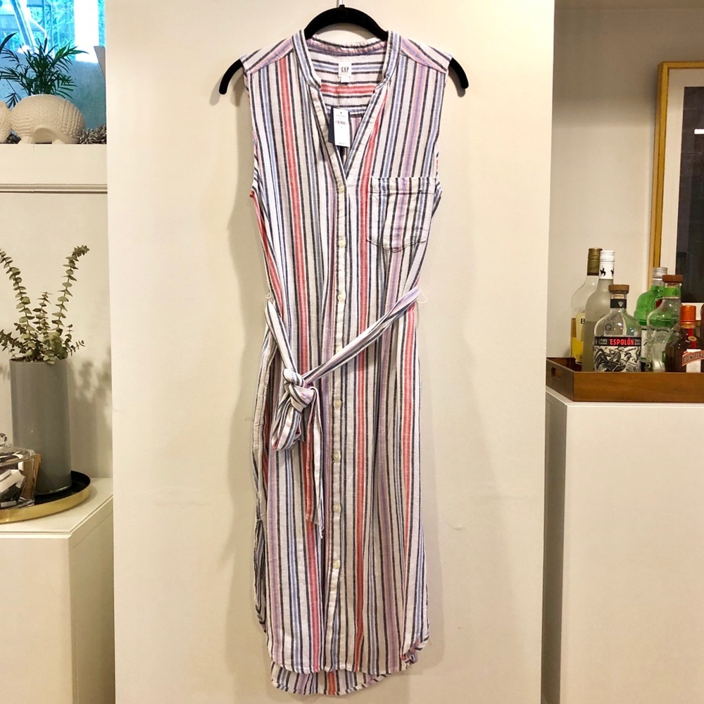 Gap Sleeveless Shirtdress in Linen